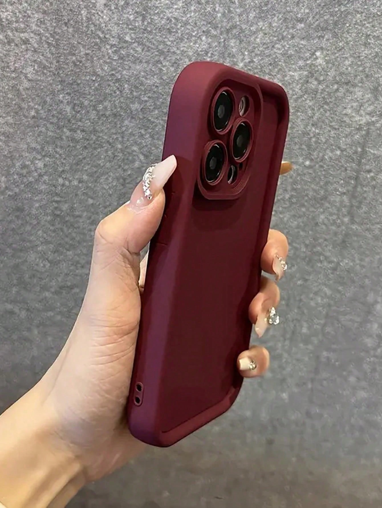 1pc burgundy solid 